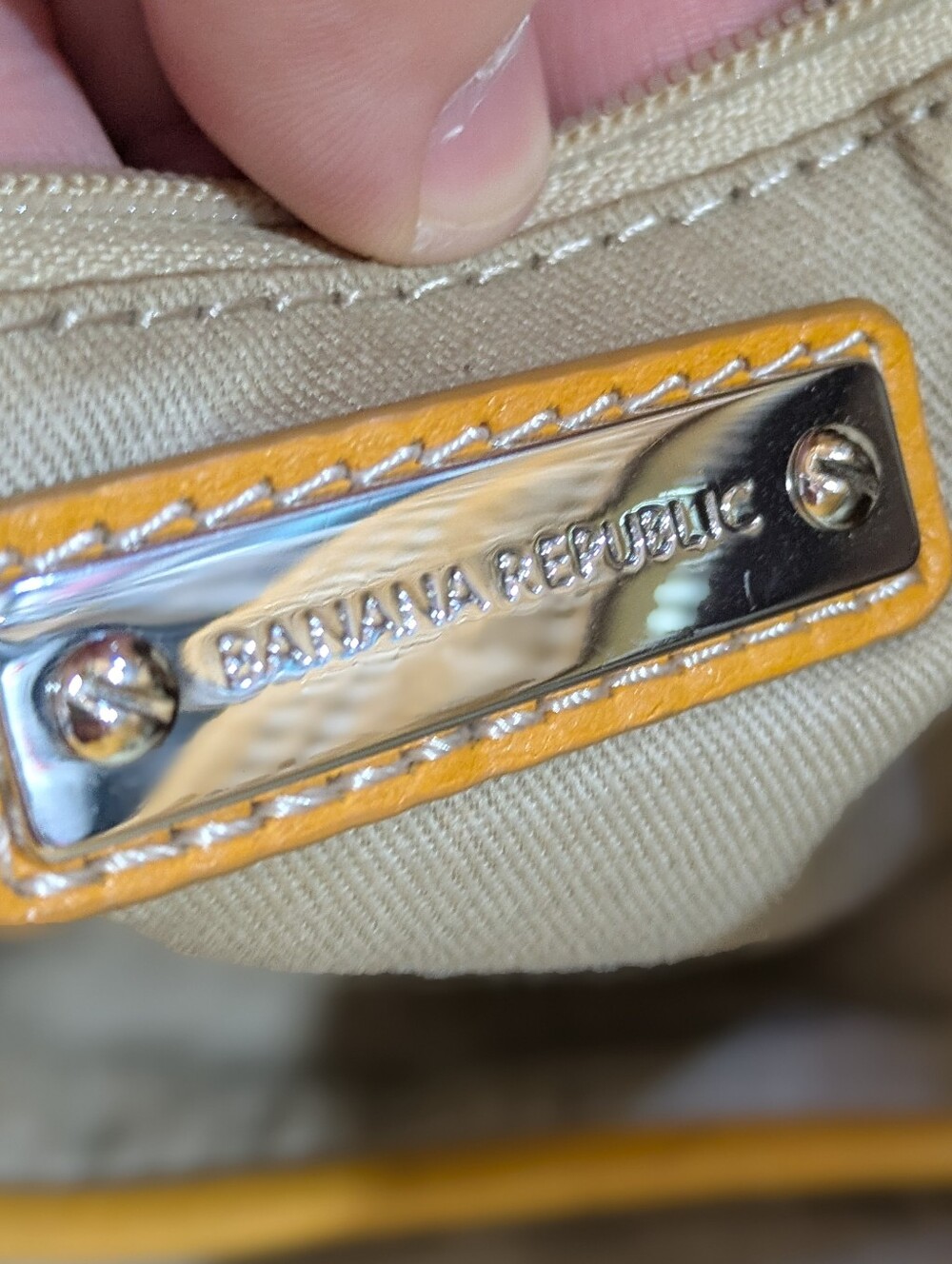 Banana Republic Yellow Orange Leather Shoulder Bag - Picture 6 of 10